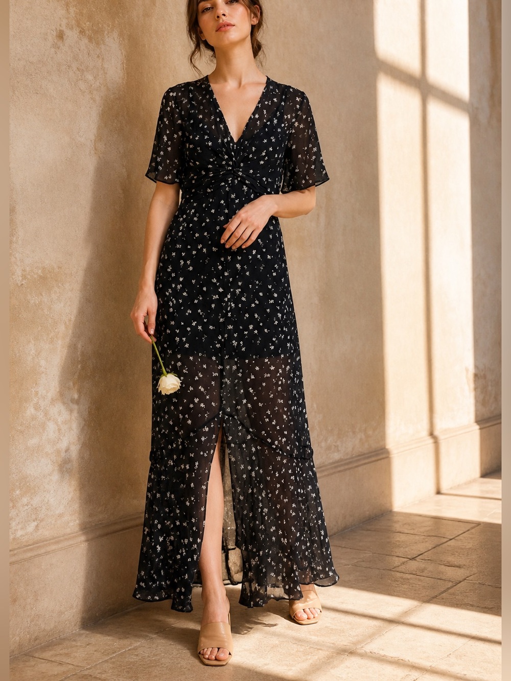 RAG & BONE Tamar Sheer Floral Maxi Dress